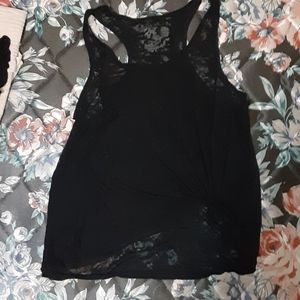 See through lace tank top